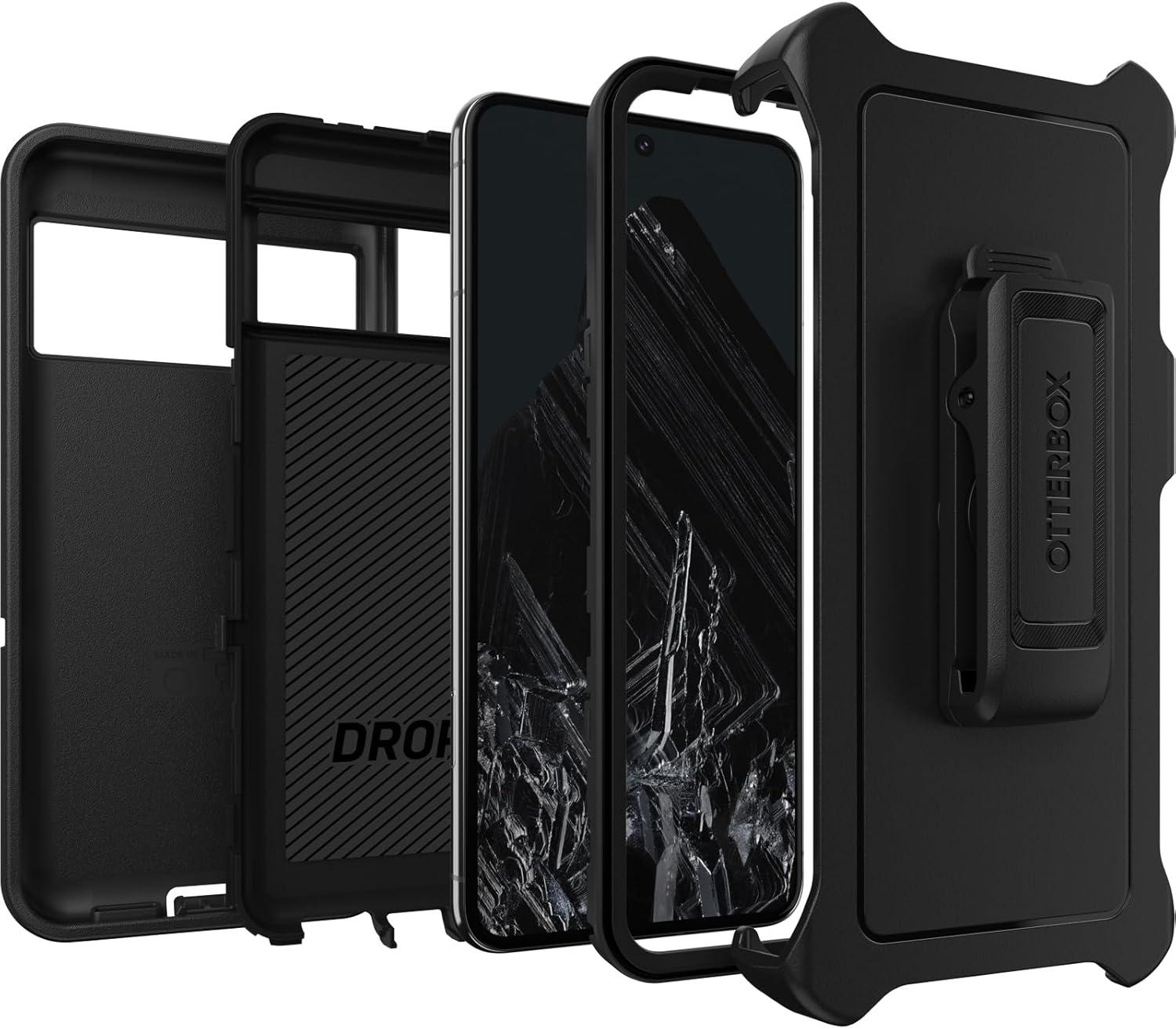 imageOtterBox Google Pixel 8 Pro Defender Series Case Black Rugged ampamp Durable with Port Protection Includes Holster Clip KickstandBlack