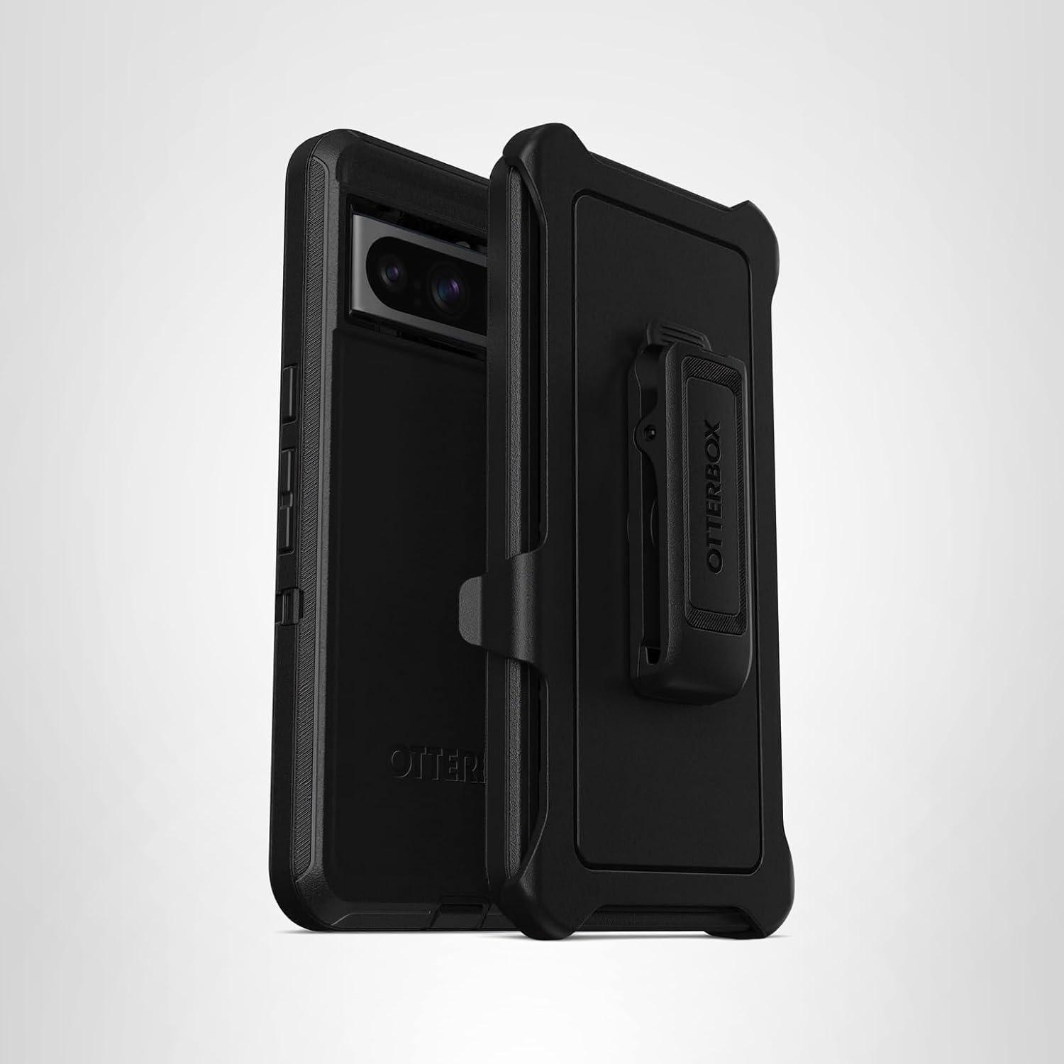 imageOtterBox Google Pixel 8 Pro Defender Series Case Black Rugged ampamp Durable with Port Protection Includes Holster Clip KickstandBlack
