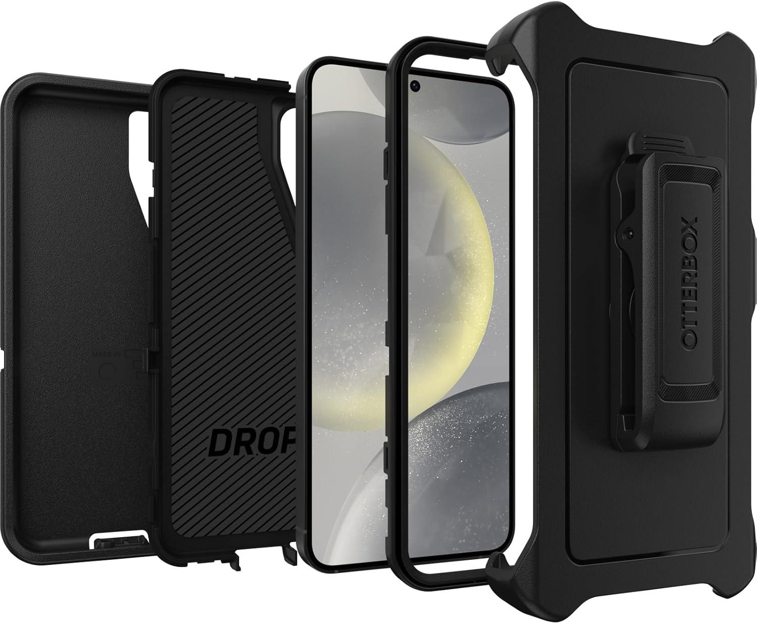 imageOtterBox Samsung Galaxy S24 Defender Series Case Black Rugged ampamp Durable with Port Protection Includes Holster Clip KickstandBlack