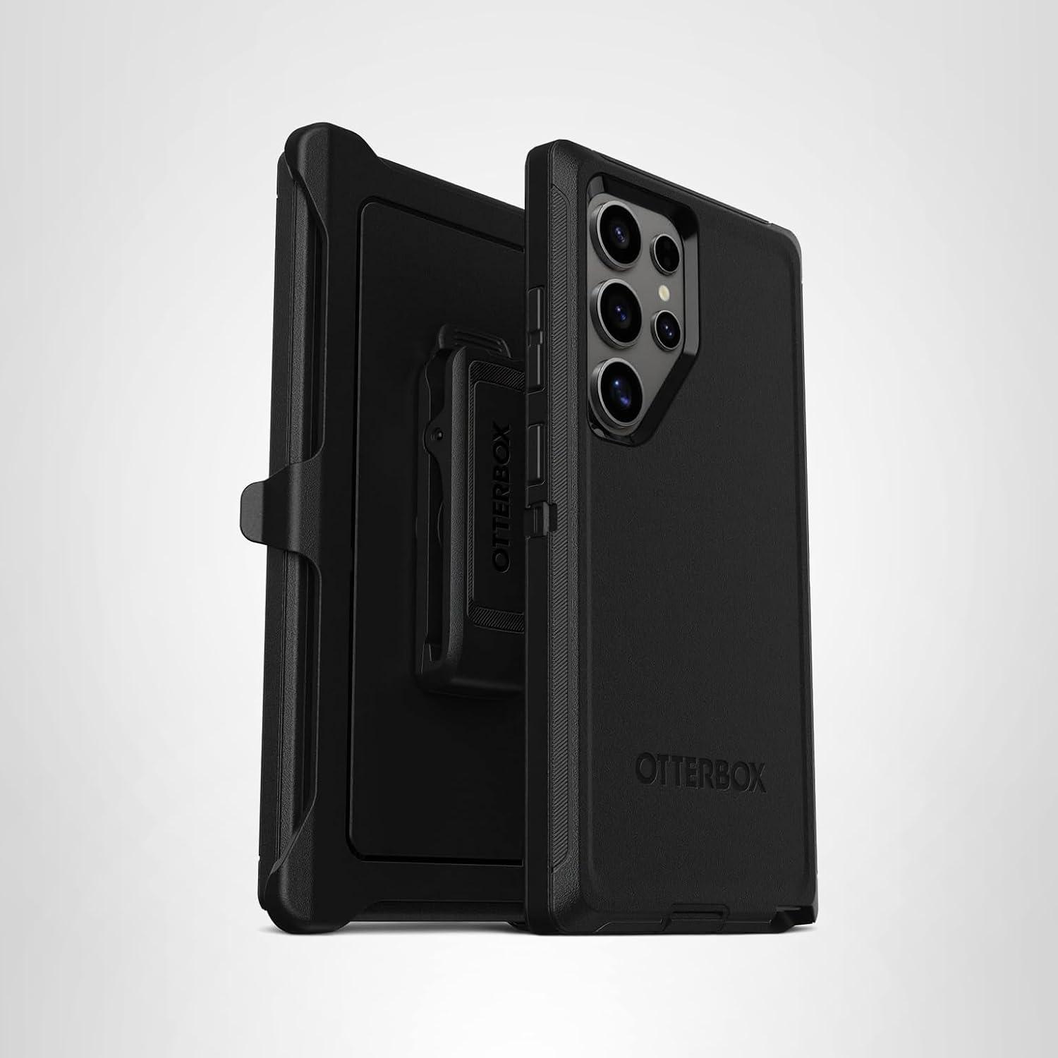 imageOtterBox Samsung Galaxy S24 Defender Series Case Black Rugged ampamp Durable with Port Protection Includes Holster Clip KickstandBlack