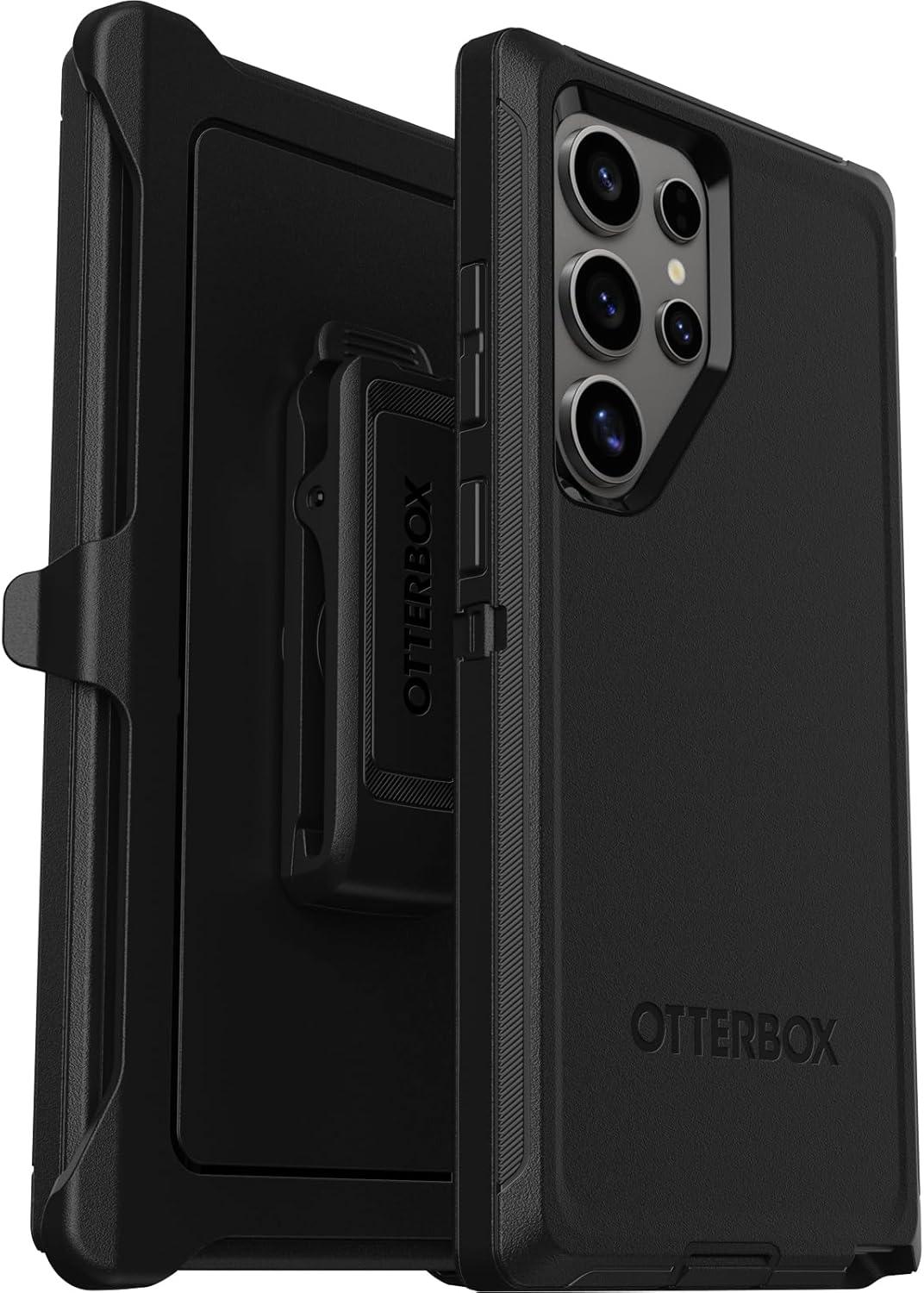 imageOtterBox Samsung Galaxy S24 Defender Series Case Black Rugged ampamp Durable with Port Protection Includes Holster Clip KickstandBlack