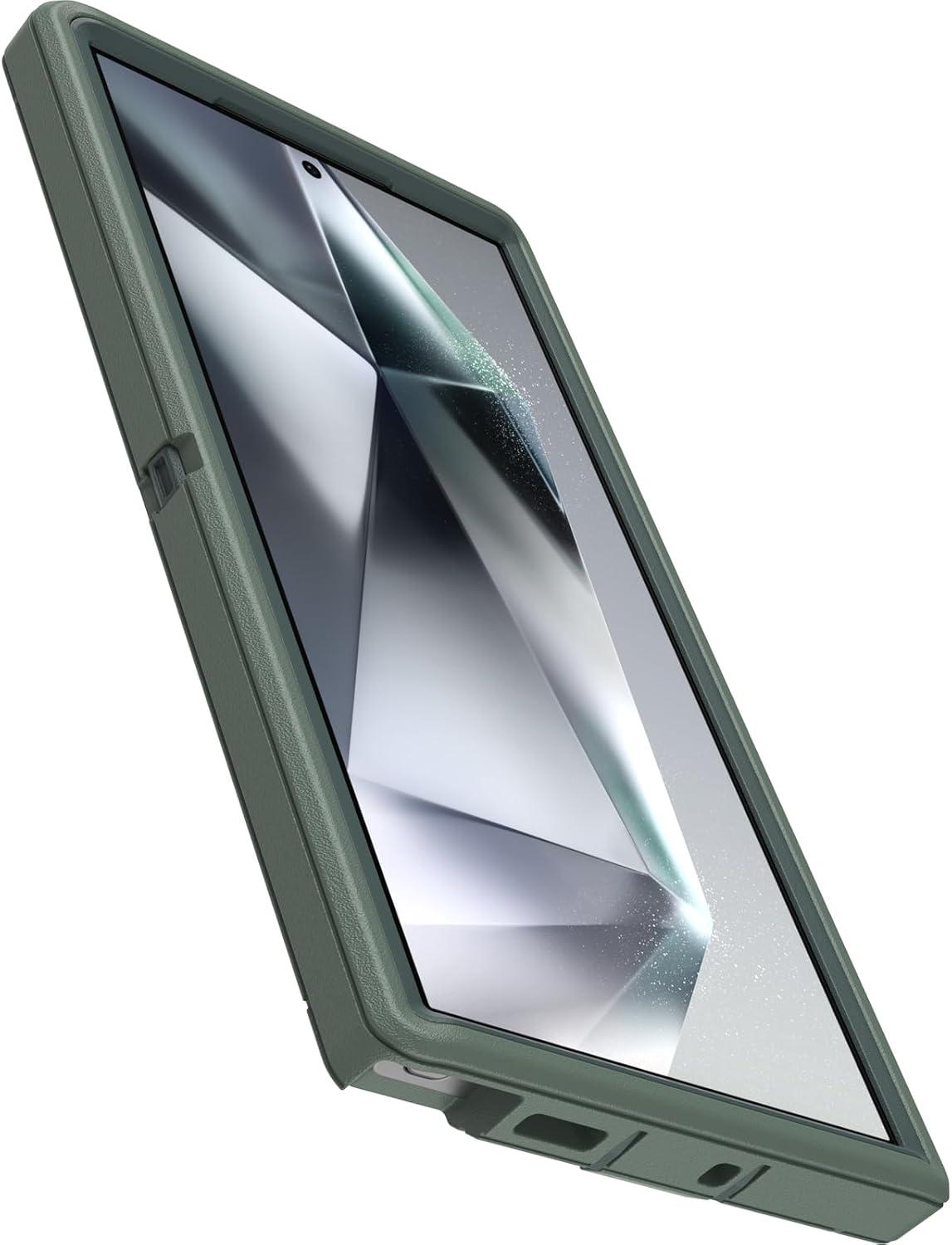 imageOtterBox Samsung Galaxy S24 Defender Series Case Black Rugged ampamp Durable with Port Protection Includes Holster Clip KickstandGreen