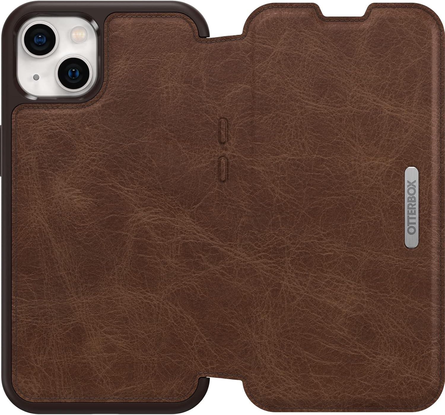 imageOtterBox iPhone 13 ONLY Strada Series Case Espresso Card Holder Genuine Leather PocketFriendly Folio caseESPRESSO