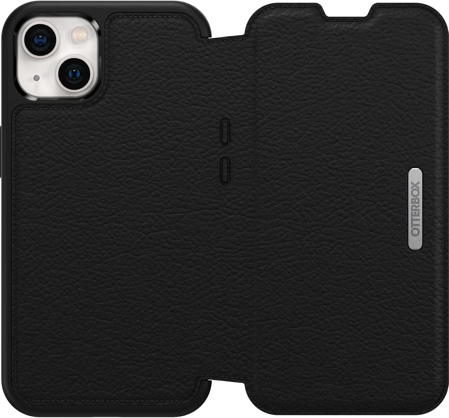 imageOtterBox iPhone 13 ONLY Strada Series Case Espresso Card Holder Genuine Leather PocketFriendly Folio caseSHADOW