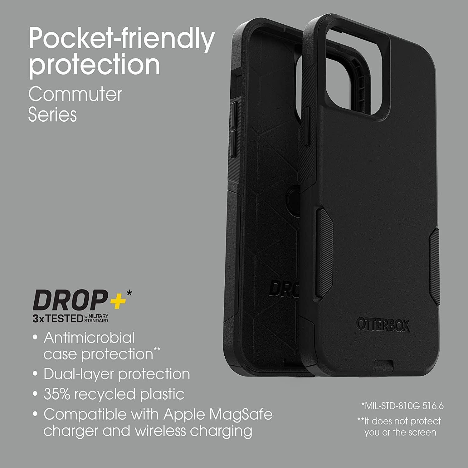 imageOtterBox iPhone 13 Pro Max ampamp iPhone 12 Pro Max Commuter Series Case Black Slim ampamp Tough PocketFriendly with Port ProtectionSolid