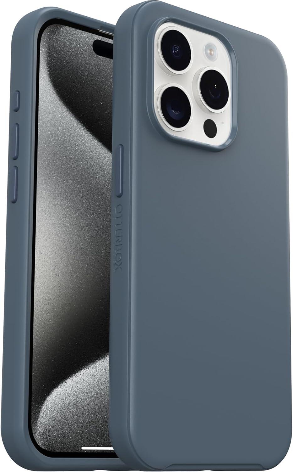 imageOtterBox iPhone 15 Pro Only Symmetry Series Case BLUETIFUL Blue Snaps to MagSafe UltraSleek Raised Edges Protect Camera ampamp Screen