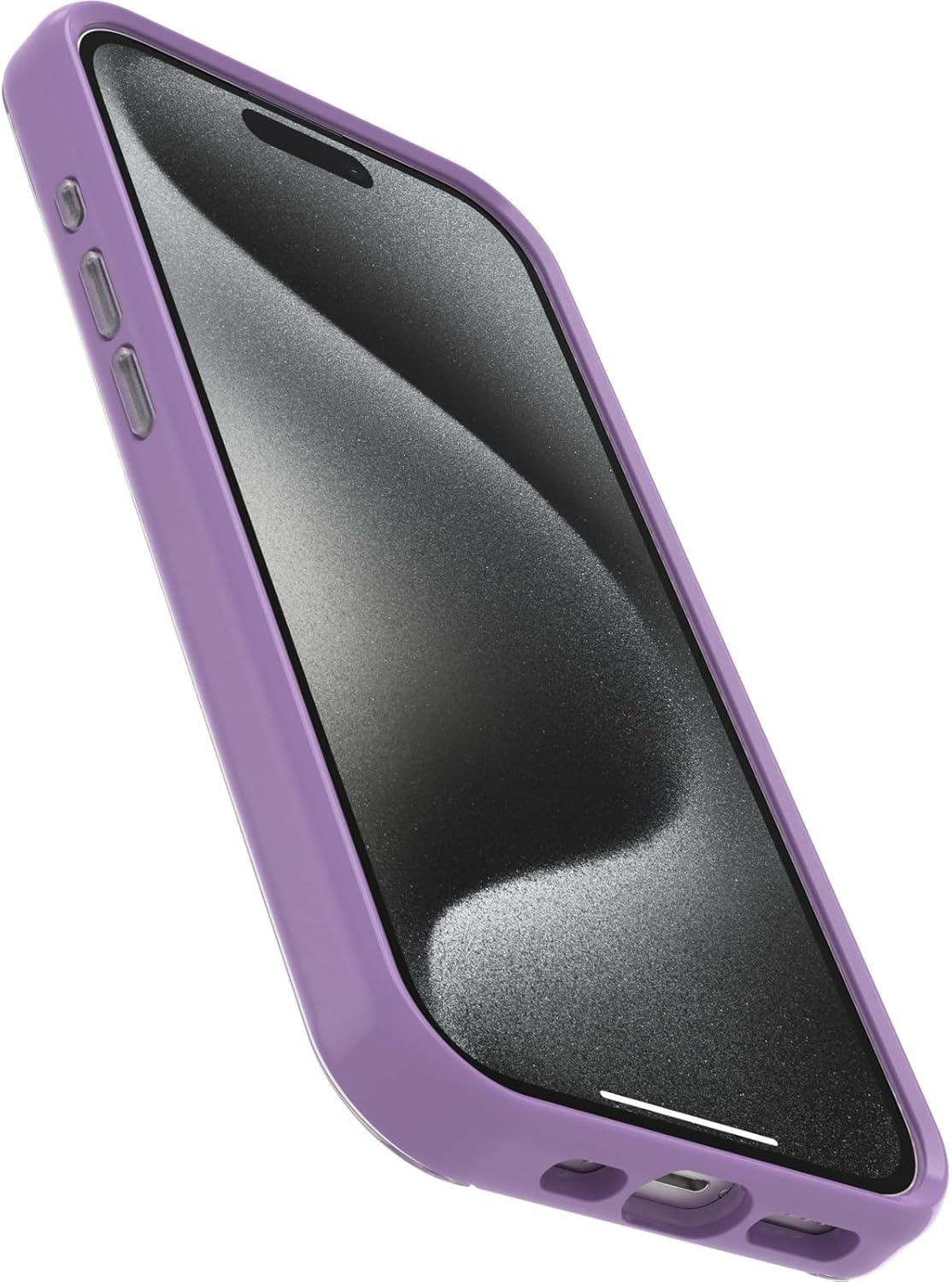 imageOtterBox iPhone 15 Pro Only Symmetry Series Clear Case BUTTERFLY FLUTTER Purple snaps to MagSafe ultrasleek raised edges protect camera ampamp screen