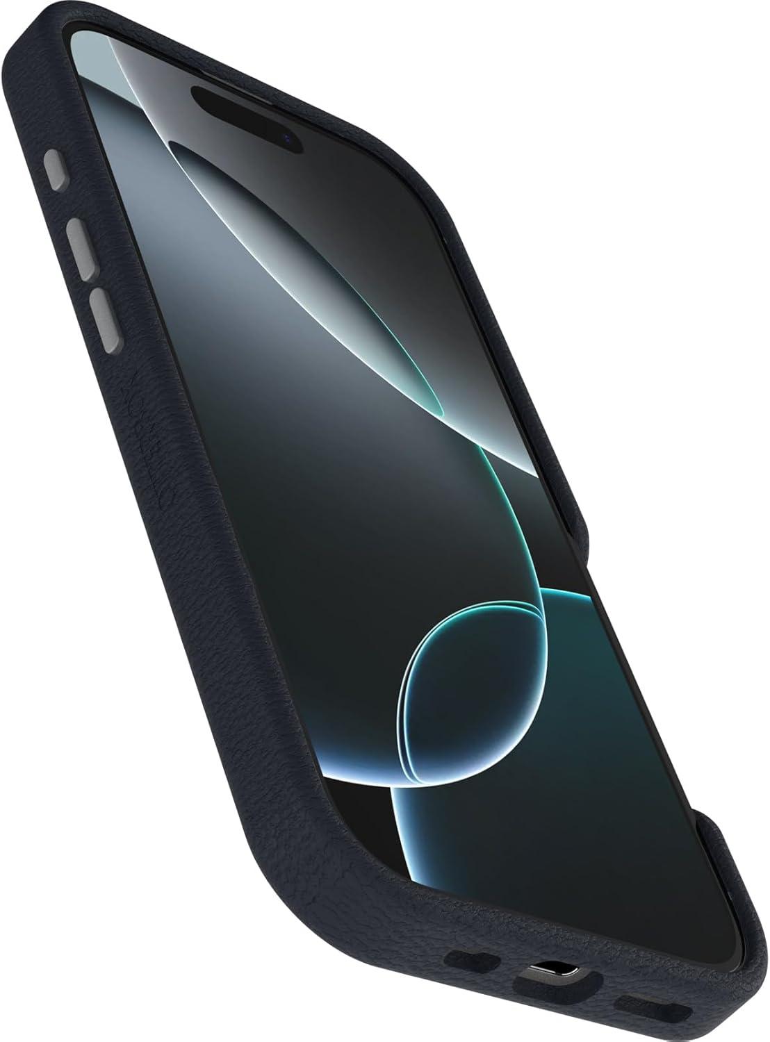 imageOtterBox iPhone 16 Pro Symmetry Series Cactus Leather Embroidery for MagSafe Enchanted Garden Blue