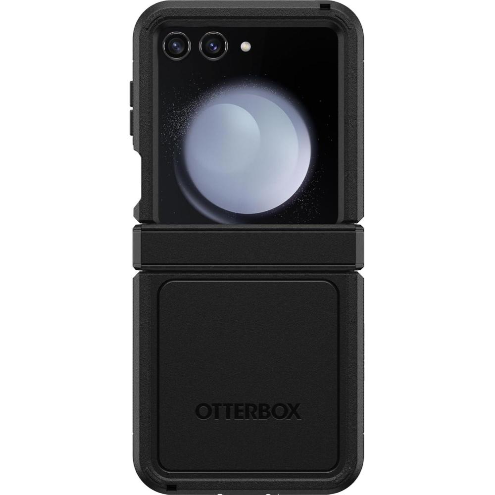 imageOtterBox Galaxy Z Flip5 Defender Series XT Case Black screenless Rugged Hinge Protection Lanyard Attachment PowerShare and Wireless Charging CompatibleBlack