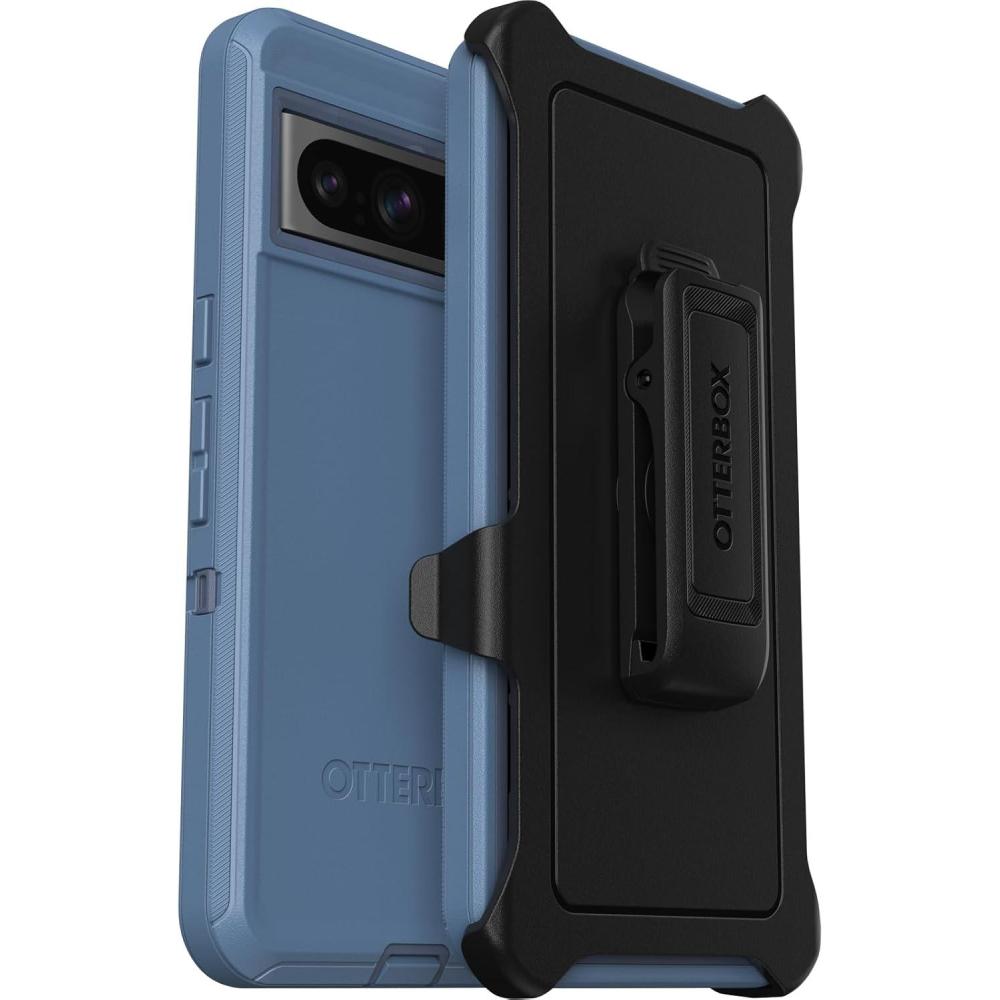 imageOtterBox Google Pixel 8 Pro Defender Series Case  Black Rugged ampamp Durable with Port Protection Includes Holster Clip KickstandBlue