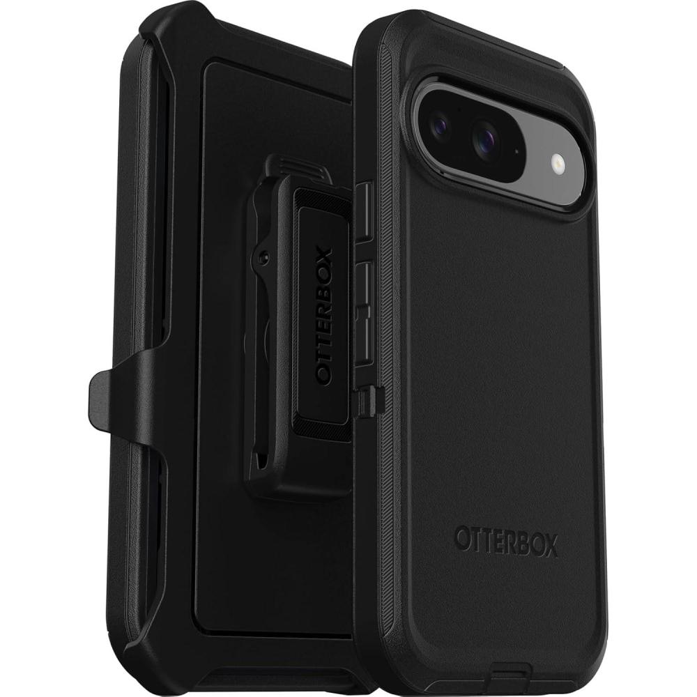 imageOtterBox Google Pixel 9 ampamp 9 Pro Defender Series Case  BLACK rugged ampamp durable with port protection includes holster clip kickstand Ships in PolybagBlack