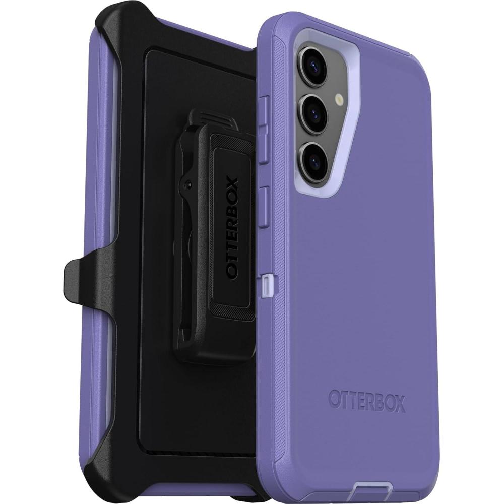 imageOtterBox Samsung Galaxy S24 Defender Series Case Black Rugged ampamp Durable with Port Protection Includes Holster Clip KickstandPurple