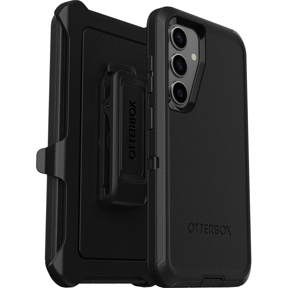 imageOtterBox Samsung Galaxy S24 Defender Series Case  Single Unit Ships in Polybag Ideal for Business Customers  BLACK rugged ampamp durable with port protection includes holster clip kickstandGalaxy S24