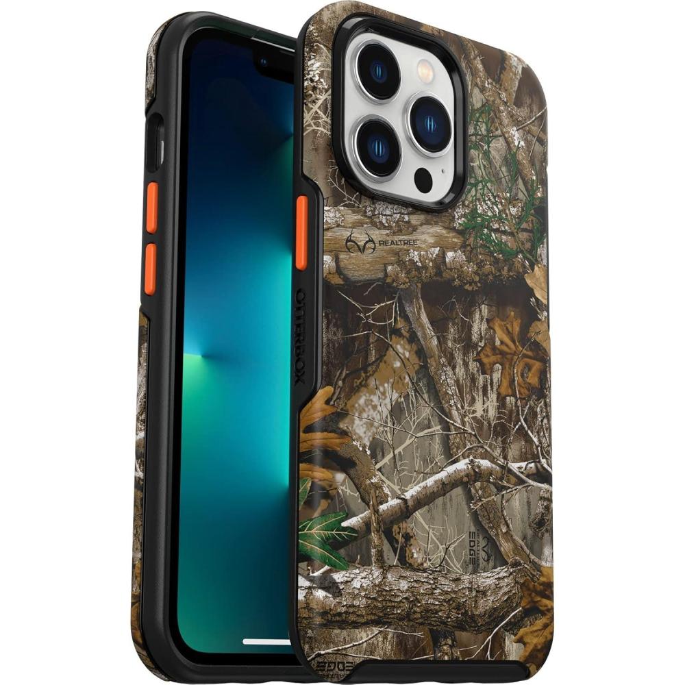 imageOtterBox iPhone 13 Pro ONLY Symmetry Series Case  Realtree Blaze Edge Camo GEN 2 UltraSleek Snaps to MagSafe Raised Edges Protect Camera ampamp ScreenRealtree Orange