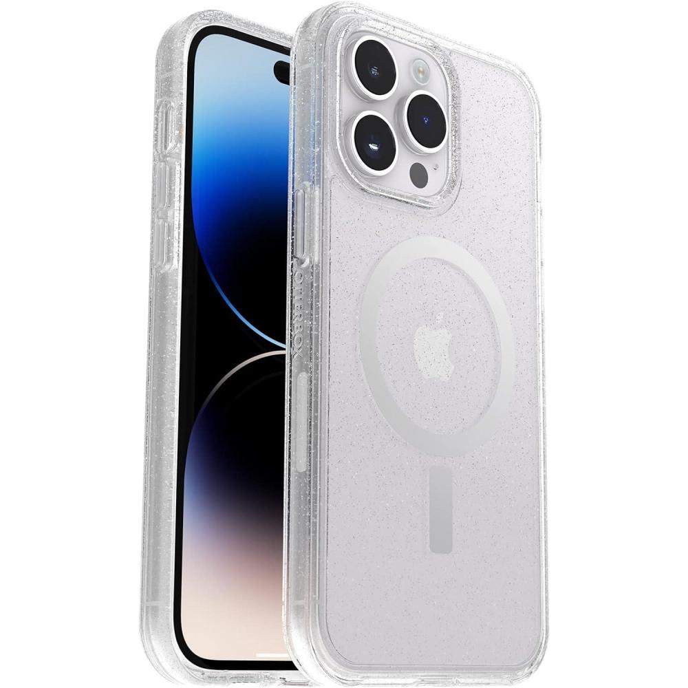 imageOtterBox iPhone 14 Pro Max ONLY Symmetry Series Case  Stardust ClearGlitter UltraSleek Snaps to MagSafe Raised Edges Protect Camera ampamp Screen