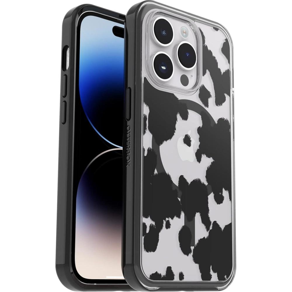 imageOtterBox iPhone 14 Pro Symmetry Series Case Ariel Waves UltraSleek Snaps to MagSafe Raised Edges Protect Camera ampamp ScreenCow Print