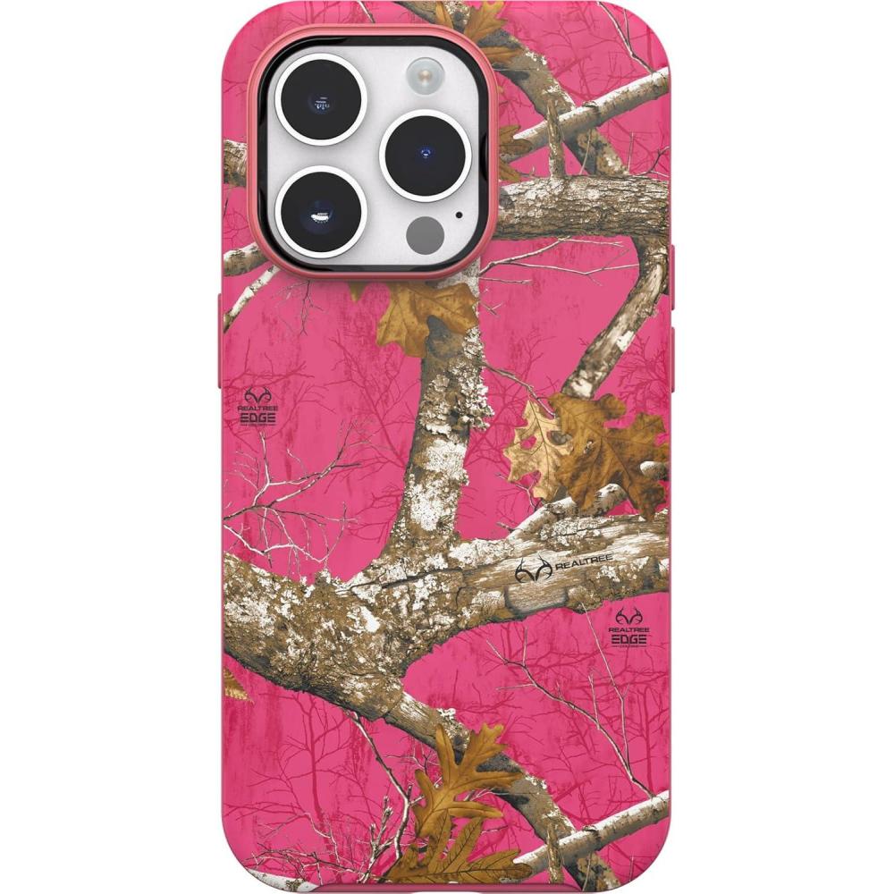 imageOtterBox iPhone 14 Pro Symmetry Series Case  Ariel Waves UltraSleek Snaps to MagSafe Raised Edges Protect Camera ampamp ScreenRealtree Flamingo Pink Gen 2