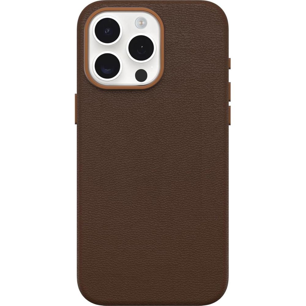 imageOtterBox iPhone 15 Pro Max Symmetry Series Cactus Leather for MagSafe Rich Adobe Brown Snaps to MagSafe UltraSleek Raised Edges Protect Camera ampamp Screen