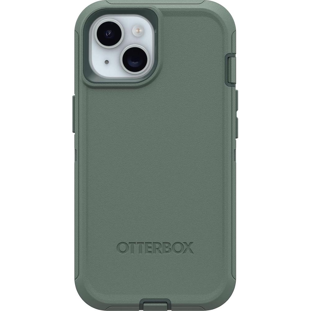imageOtterBox iPhone 15 iPhone 14 and iPhone 13 Defender Series Case  FOREST RANGER Green Screenless Rugged ampamp Durable with Port Protection Includes Holster Clip Kickstand