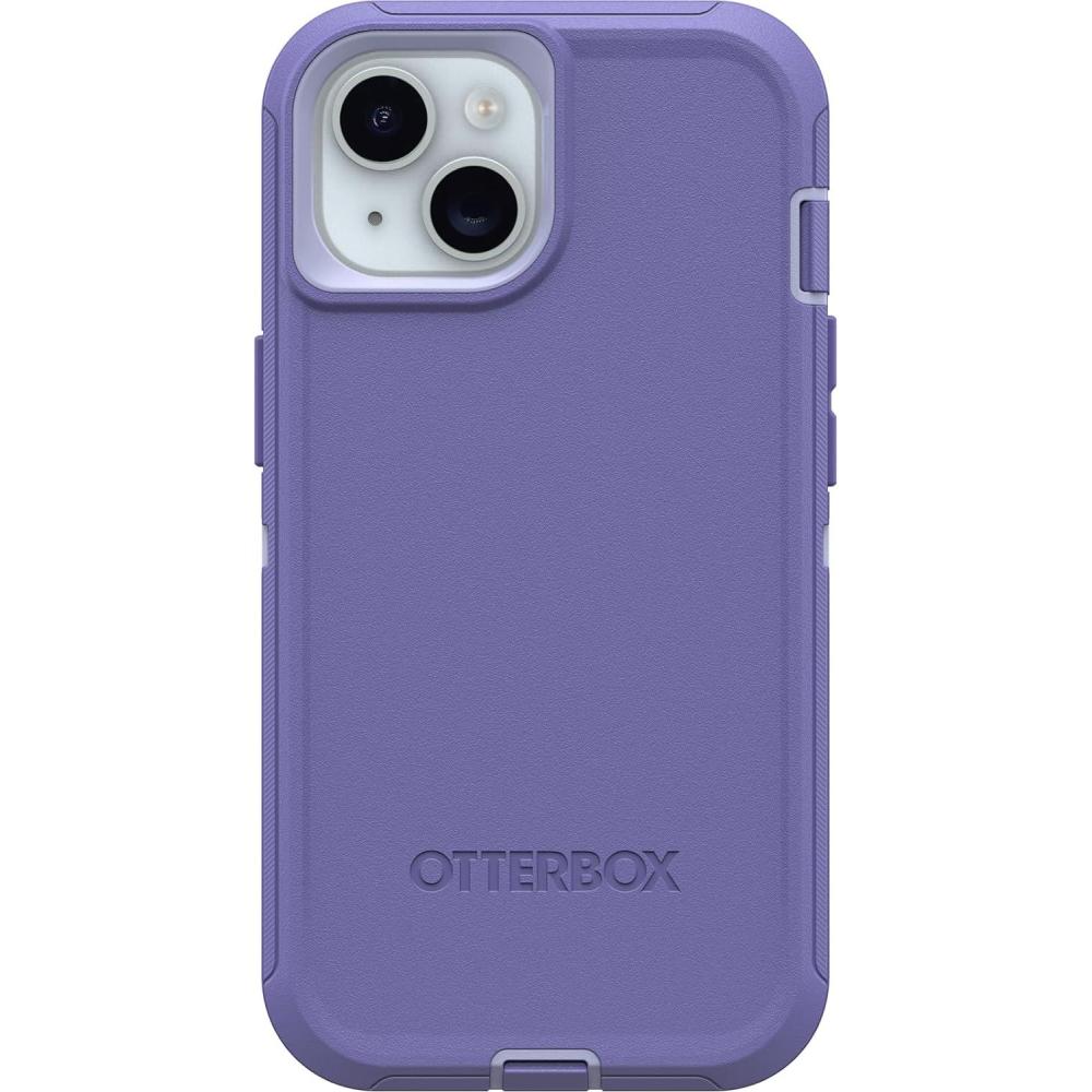 imageOtterBox iPhone 15 iPhone 14 and iPhone 13 Defender Series Case  Mountain Majesty Purple screenless Rugged ampamp Durable with Port Protection Includes Holster Clip Kickstand