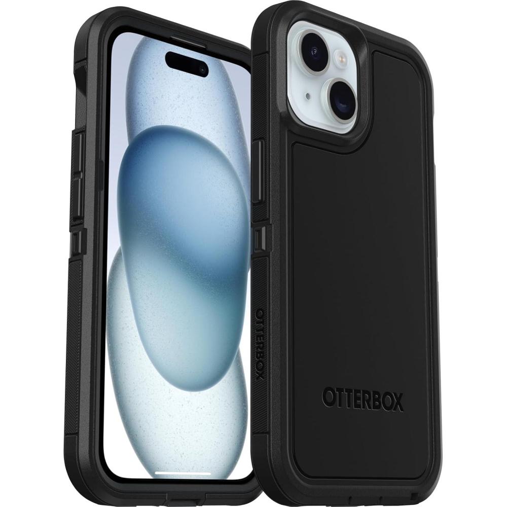 imageOtterBox iPhone 16e 15 14 ampamp 13 Defender Series XT Case  BLACK screenless rugged snaps to MagSafe lanyard attachment ships in polybagBlack