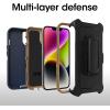 OtterBox iPhone 14 Plus Defender Series Case – Realtree Edge (Blaze Orange/Black/RT Edge), Rugged & Durable, with Port Protection, Includes Holster Clip Kickstand(Navy)