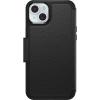 OtterBox iPhone 15 Plus (Only) Strada Folio Series Case – Shadow (Black), Card Holder, Snaps to MagSafe, Genuine Leather, Pocket-Friendly, Folio case (Ships in polybag)