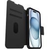 OtterBox iPhone 15 Plus and iPhone 14 Plus Strada Folio Series Case – Shadow (Black), Card Holder, Snaps to MagSafe, Genuine Leather, Pocket-Friendly, Folio case(Black)