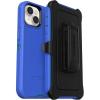 OtterBox iPhone 14 & iPhone 13 Defender Series Case – RAIN Check (Blue), Rugged & Durable, with Port Protection, Includes Holster Clip Kickstand(Light Blue)