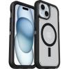 OtterBox iPhone 16e, 15, 14, & 13 Defender Series XT Case – BLACK, screenless, rugged, snaps to MagSafe, lanyard attachment (ships in polybag)(Black/Clear)
