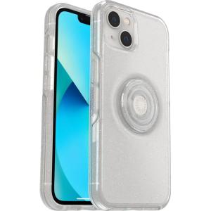 OtterBox iPhone 13 Otter + Pop Symmetry Series Clear Case – Stardust (Clear/Glitter), Integrated PopSockets PopGrip, Slim, Pocket-Friendly, Raised Edges Protect Camera & Screen