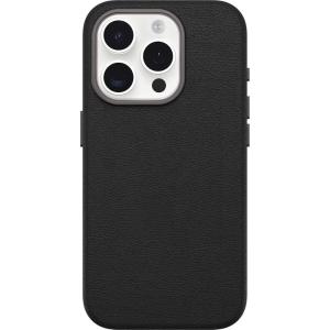 OtterBox iPhone 15 Pro Symmetry Series Cactus Leather for MagSafe – Noir ASH (Black), sustainably sourced, Snaps to MagSafe, Ultra-Sleek, Raised Edges Protect Camera & Screen