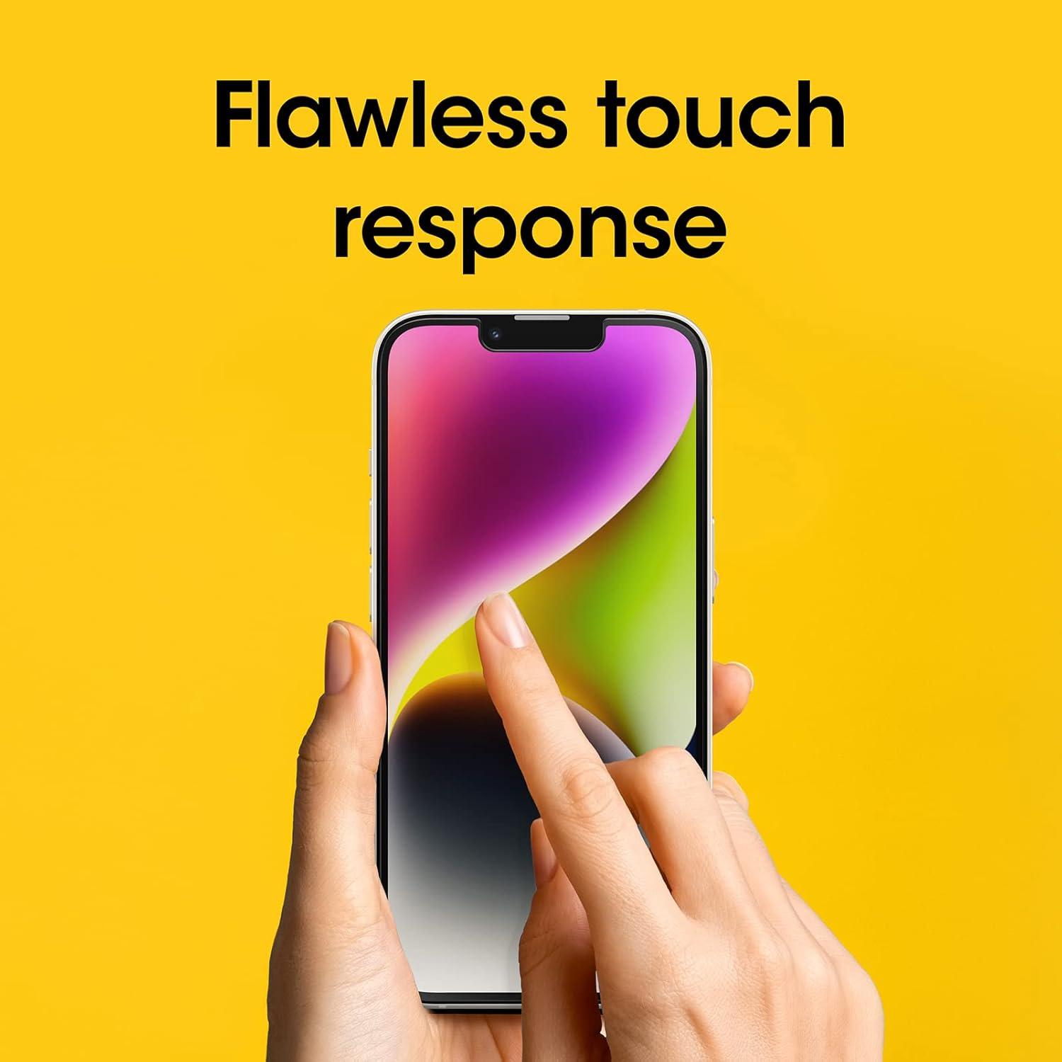 imageOtterBox AMPLIFY GLASS ANTIMICROBIAL BLUE LIGHT Screen Protector for iPhone 14 iPhone 13 ampamp iPhone 13 Pro Flawless Touch Response Fingerprint Resistant Precision Fit Vibrant ClarityClear