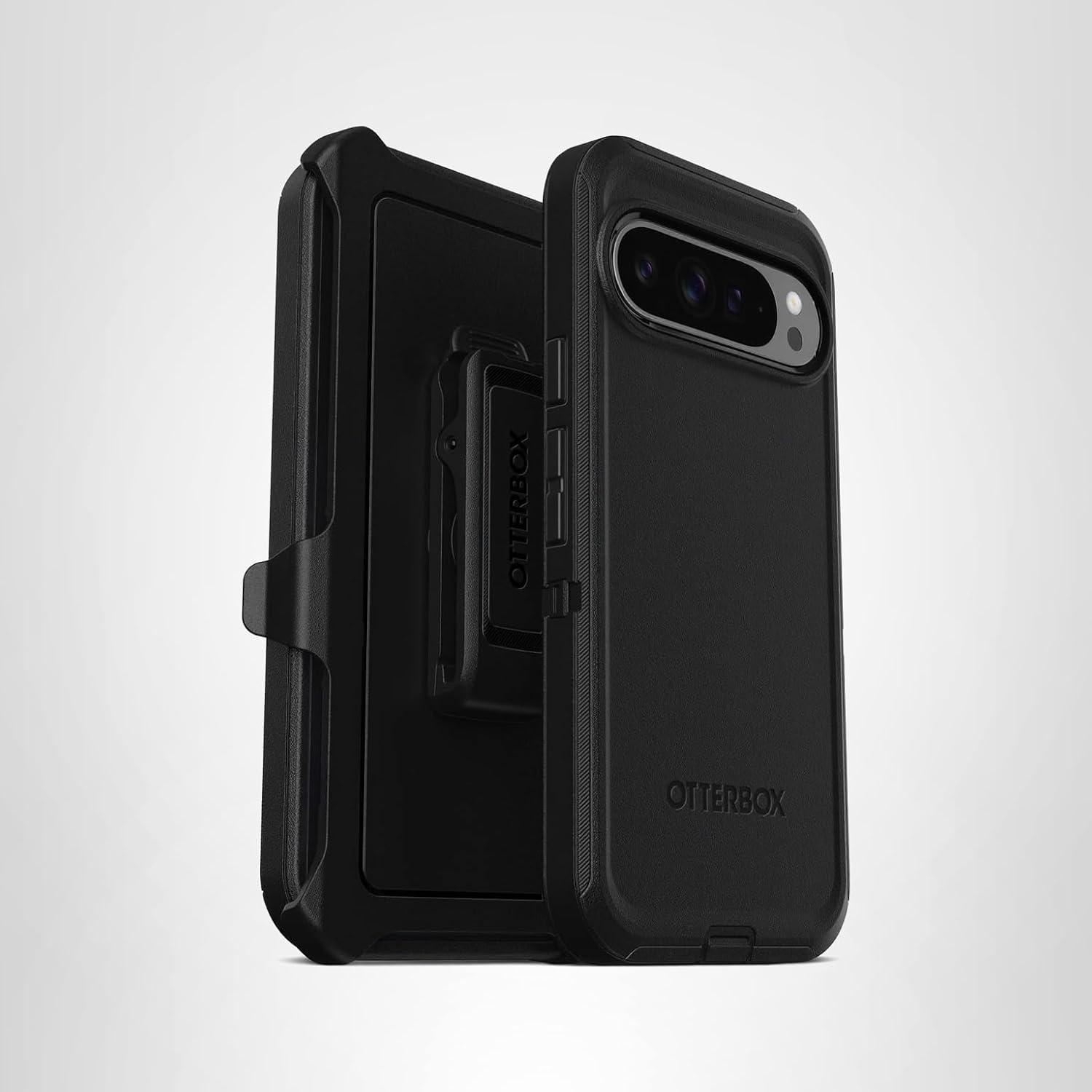 imageOtterBox Google Pixel 9 Pro XL Defender Series Case Black Rugged ampamp Durable with Port Protection Includes Holster Clip KickstandBlack