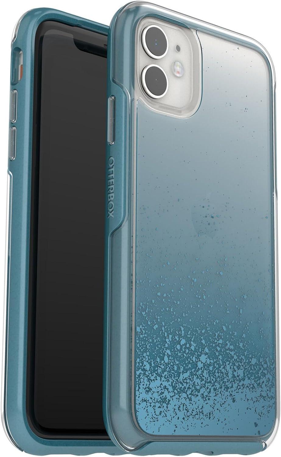 imageOtterBox iPhone 11 Symmetry Series Case Well Call Blue ClearBlue SAPPH METWell Call Blue IML UltraSleek Wireless Charging Compatible Raised Edges Protect Camera ampamp Screen