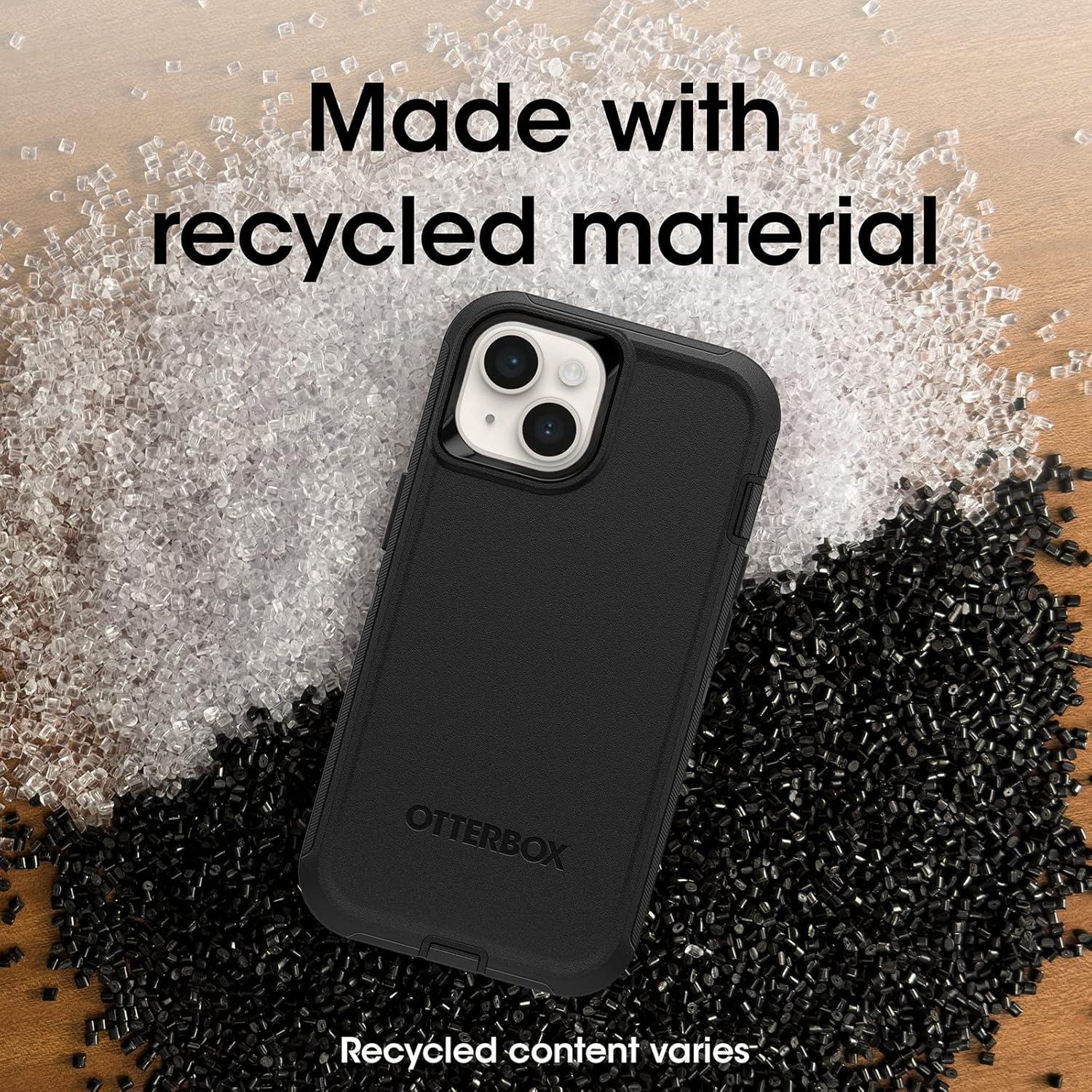 imageOtterBox iPhone 14 ampamp iPhone 13 Defender Series Case BLACK rugged ampamp durable with port protection includes holster clip kickstandBlack