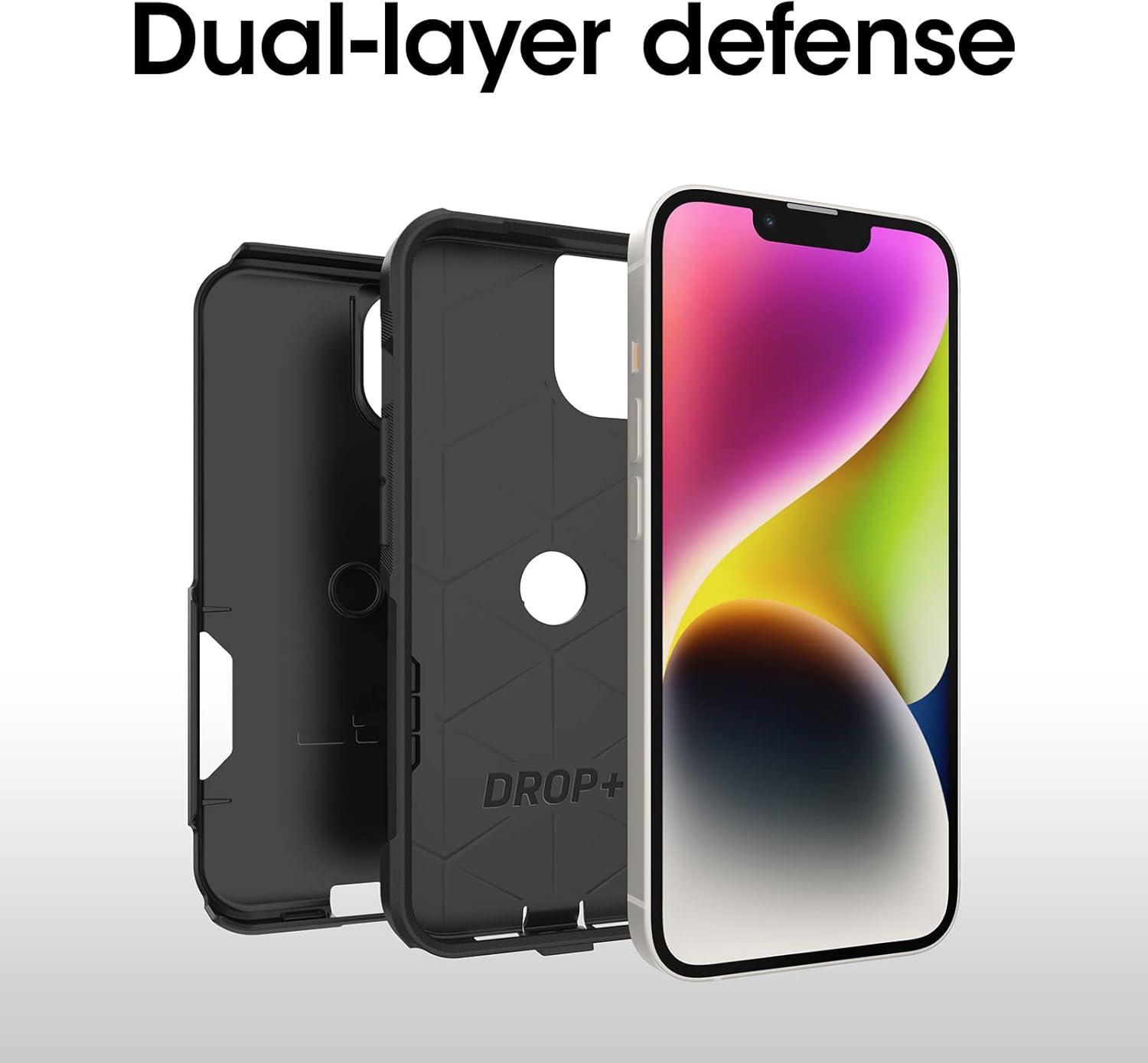 imageOtterBox iPhone 14 ampamp iPhone 13 Defender Series Case BLACK rugged ampamp durable with port protection includes holster clip kickstandBlack