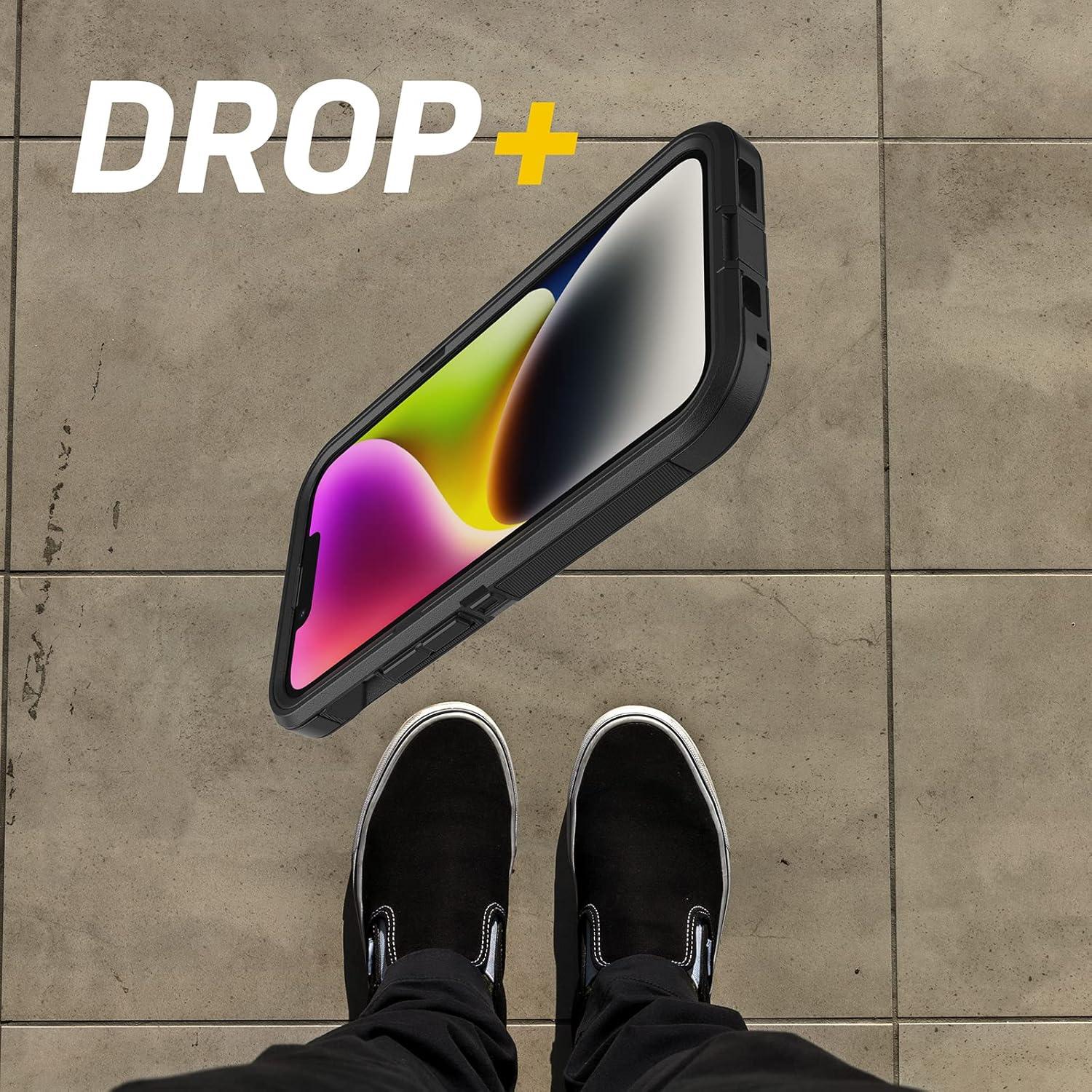 imageOtterBox iPhone 14 ampamp iPhone 13 Defender Series XT Case Blooming Lotus Pink Screenless Rugged Snaps to MagSafe Lanyard AttachmentBlack