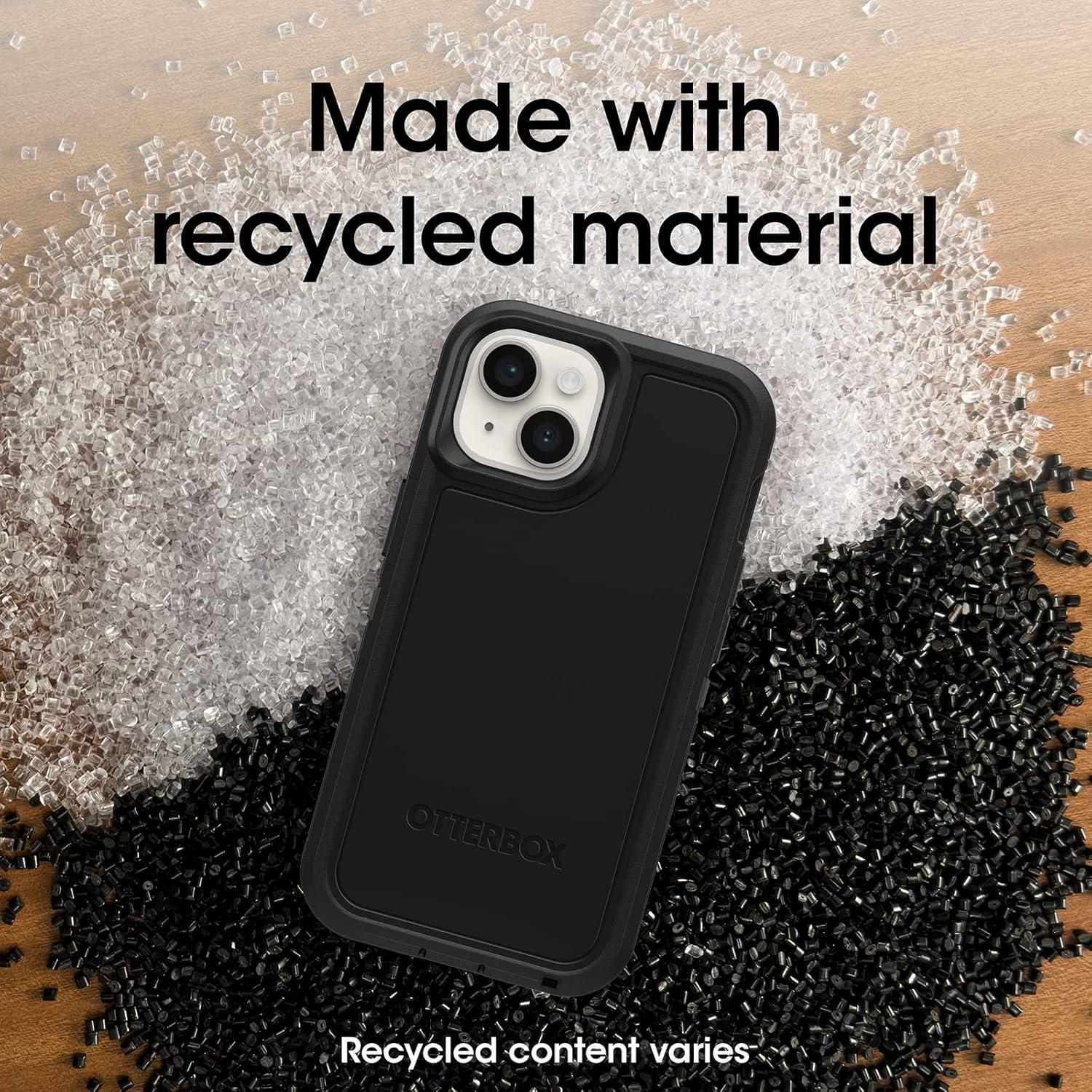 imageOtterBox iPhone 14 ampamp iPhone 13 Defender Series XT Case Blooming Lotus Pink Screenless Rugged Snaps to MagSafe Lanyard AttachmentBlack