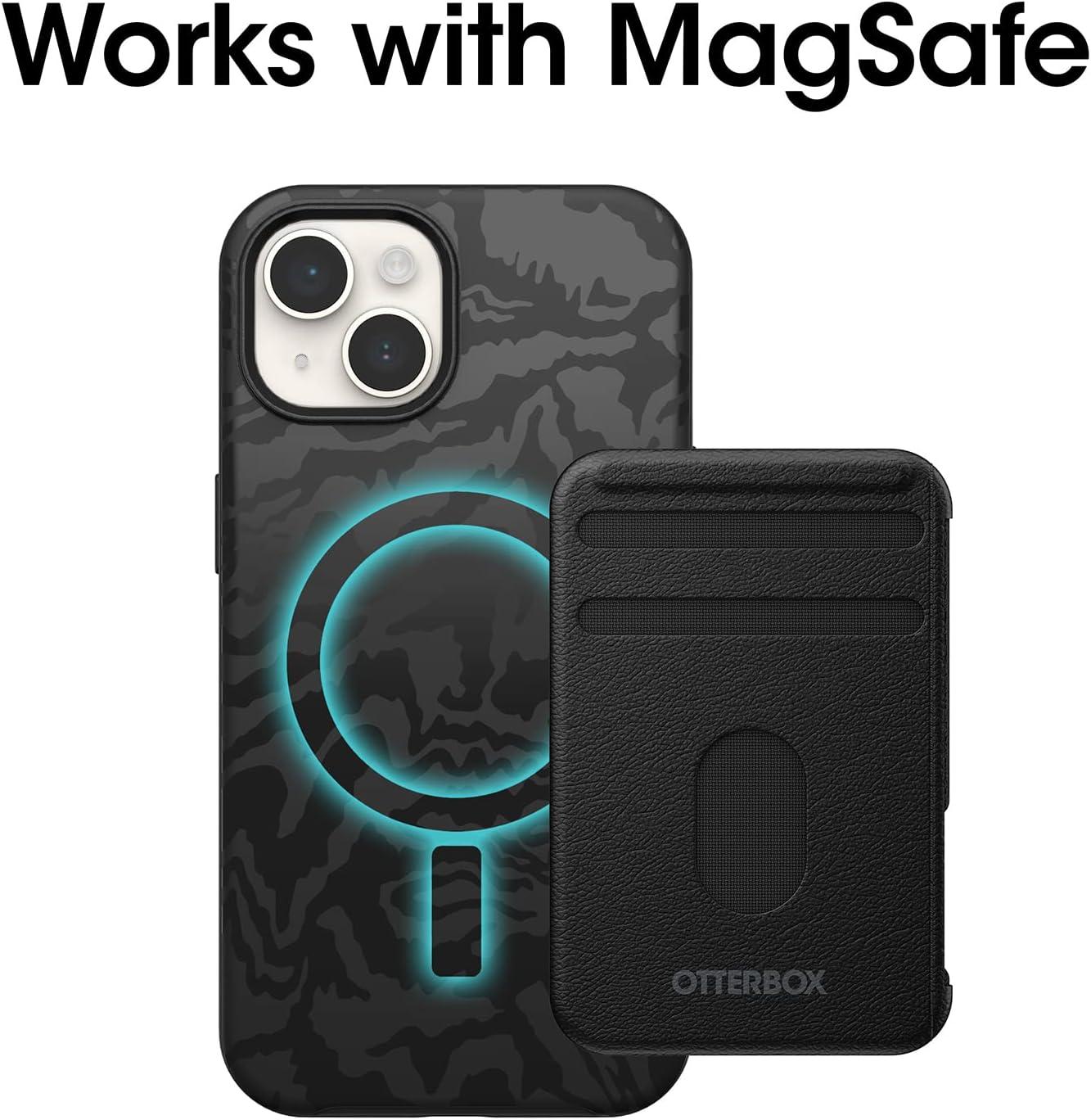 imageOtterBox iPhone 14 ampamp iPhone 13 Symmetry Series Case REBEL Black ultrasleek snaps to MagSafe raised edges protect camera ampamp screen
