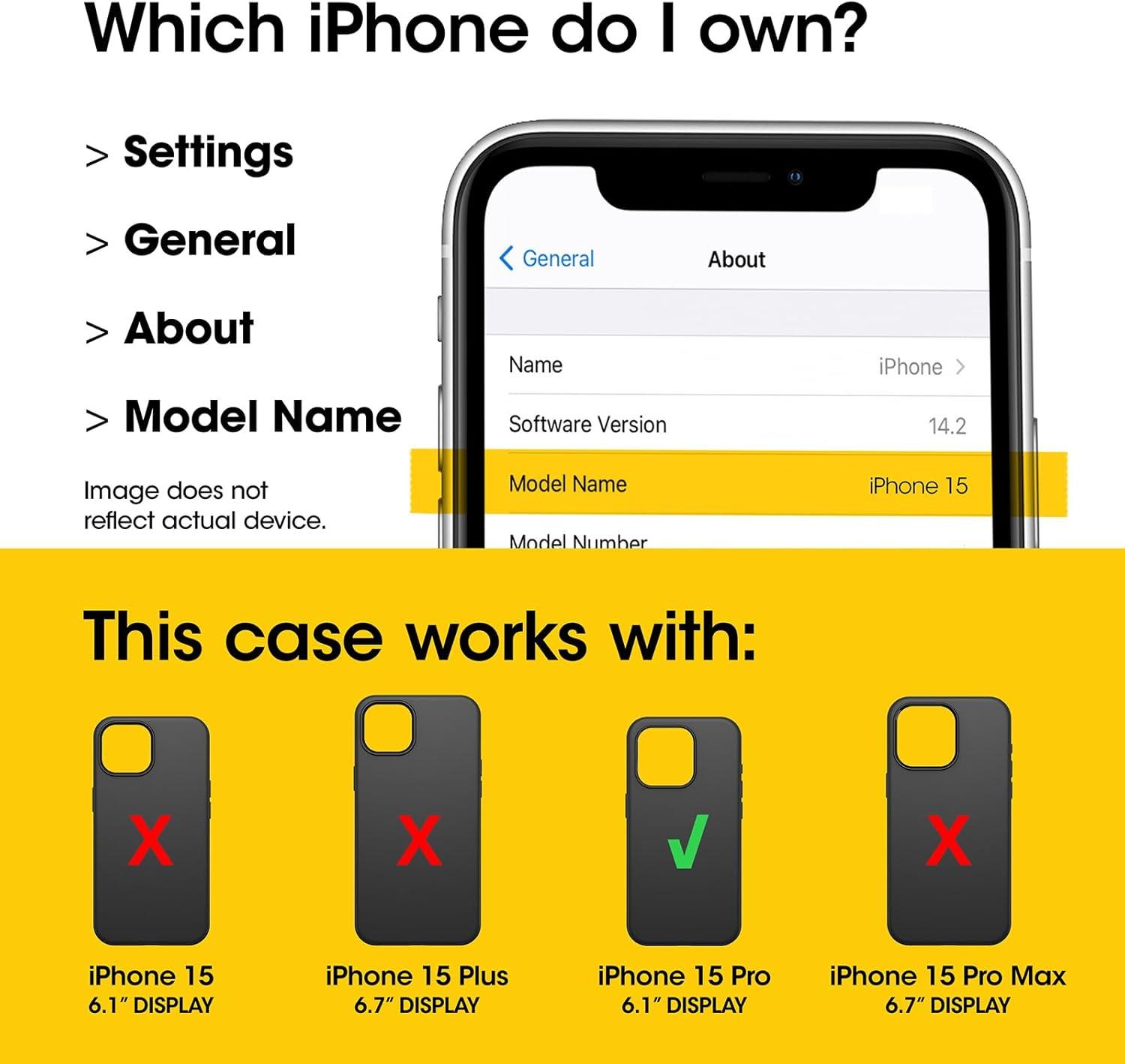 imageOtterBox iPhone 15 Pro Max Symmetry Series Cactus Leather for MagSafe Noir ASH Black Snaps to MagSafe UltraSleek Raised Edges Protect Camera ampamp ScreenBlack