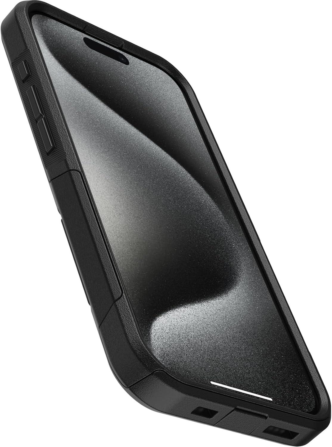imageOtterBox iPhone 15 Pro Only Commuter Series Case Black Slim ampamp Tough PocketFriendly with Port Protection