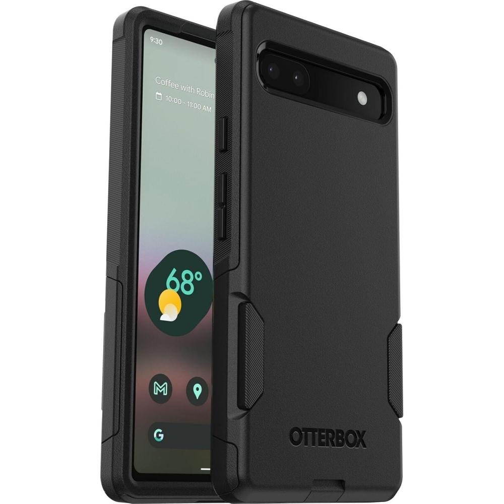 imageOtterBox Commuter Case for Google Pixel 6a Shockproof Drop Proof Rugged Protective Case 3X Tested to Military Standard Antimicrobial Protection Black