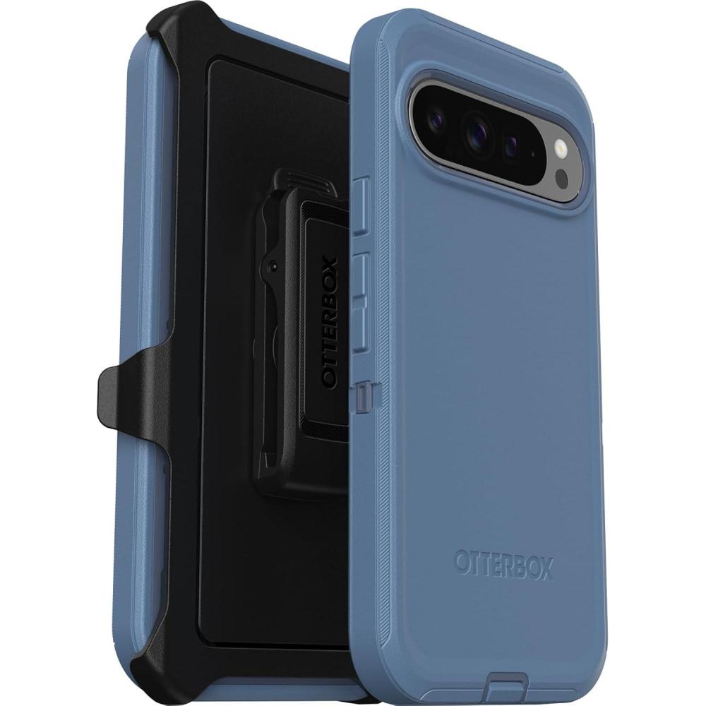 imageOtterBox Google Pixel 9 Pro XL Defender Series Case  Black Rugged ampamp Durable with Port Protection Includes Holster Clip KickstandBaby Blue Jeans