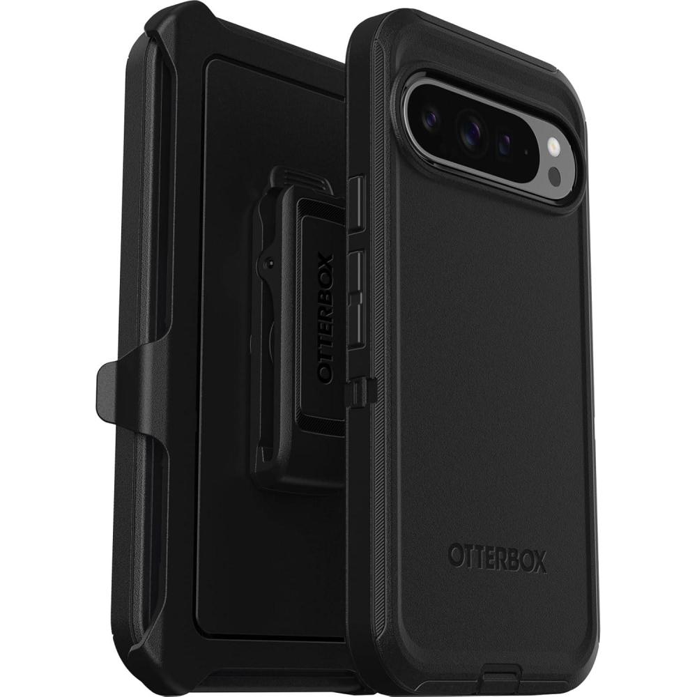 imageOtterBox Google Pixel 9 Pro XL Defender Series Case Black Rugged ampamp Durable with Port Protection Includes Holster Clip KickstandBlack