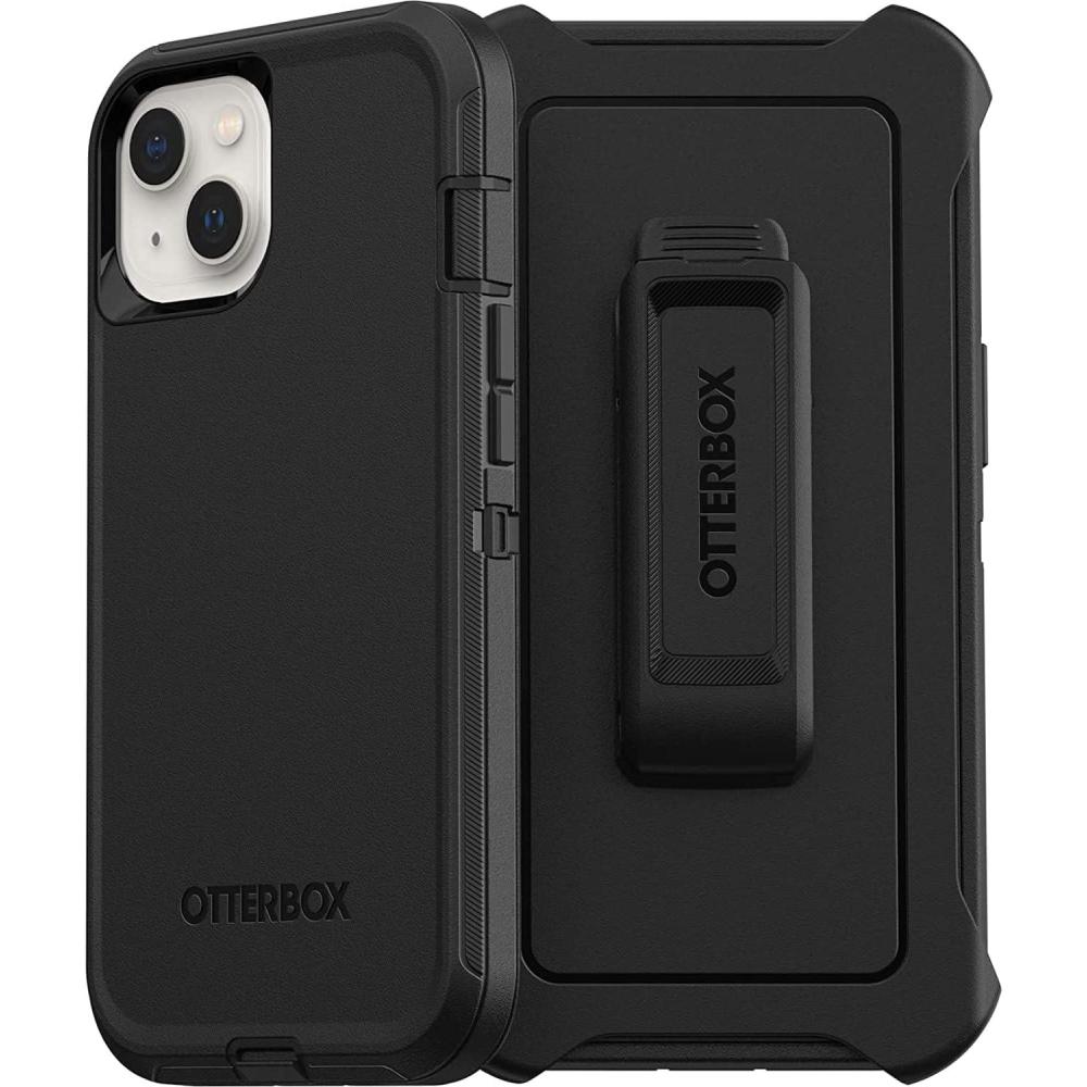 imageOtterBox iPhone 13 ONLY Defender Series Case  Black Rugged ampamp Durable with Port Protection Includes Holster Clip KickstandBlack