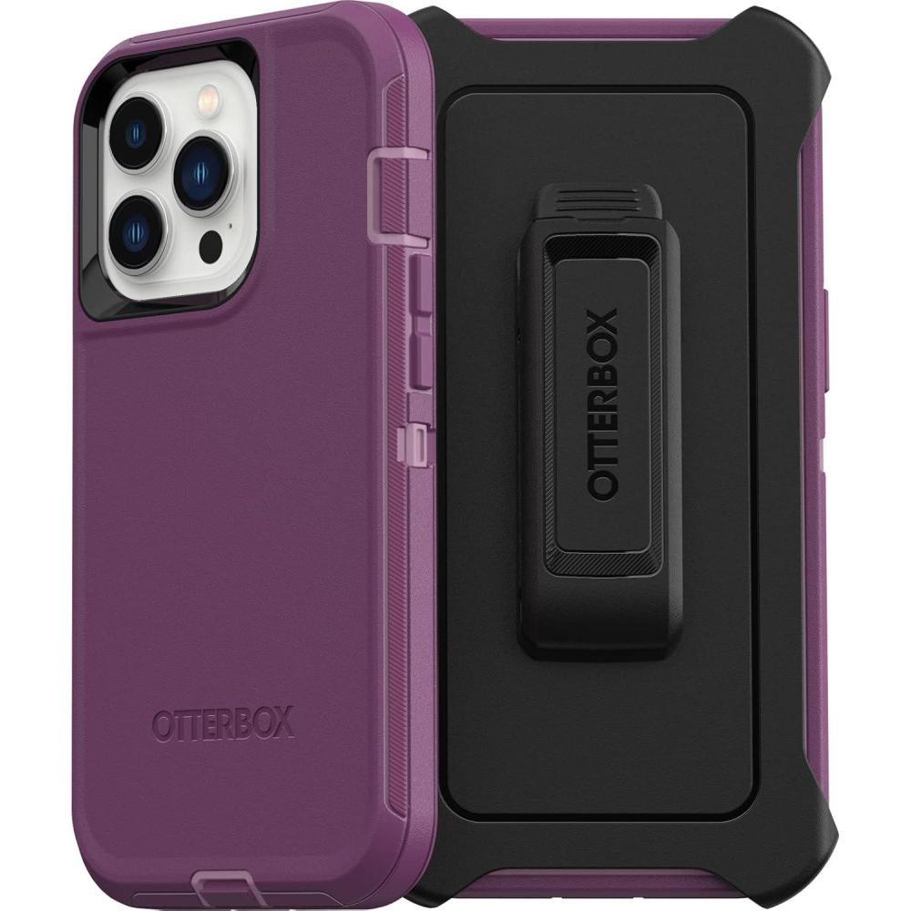 imageOtterBox iPhone 13 Pro ONLY Defender Series Case  Happy Purple Rugged ampamp Durable with Port Protection Includes Holster Clip Kickstand