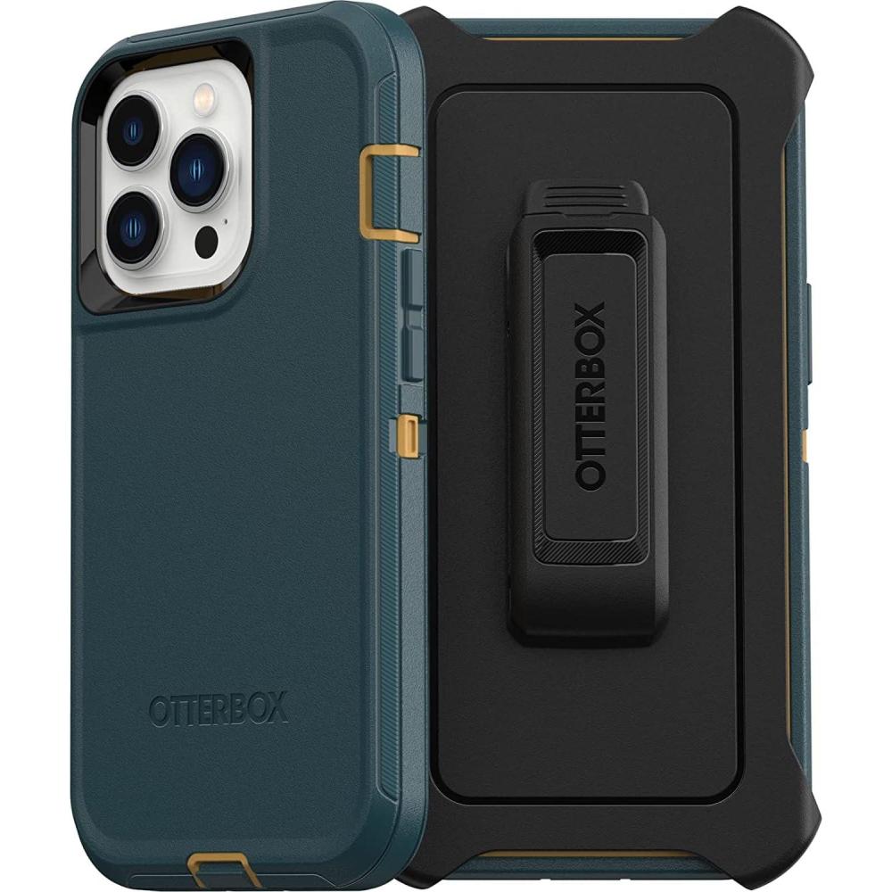 imageOtterBox iPhone 13 Pro ONLY Defender Series Case Hunter Green Rugged ampamp Durable with Port Protection Includes Holster Clip Kickstand
