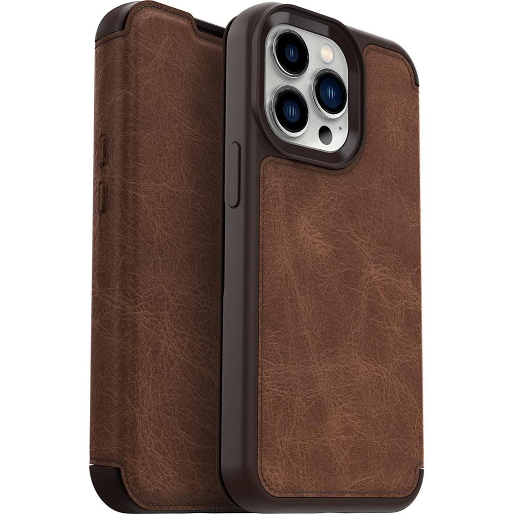 imageOtterBox iPhone 13 Pro ONLY Strada Series Case Espresso Card Holder Genuine Leather PocketFriendly Folio caseESPRESSO