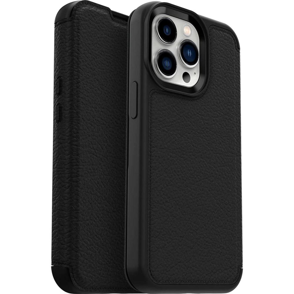 imageOtterBox iPhone 13 Pro ONLY Strada Series Case Espresso Card Holder Genuine Leather PocketFriendly Folio caseSHADOW